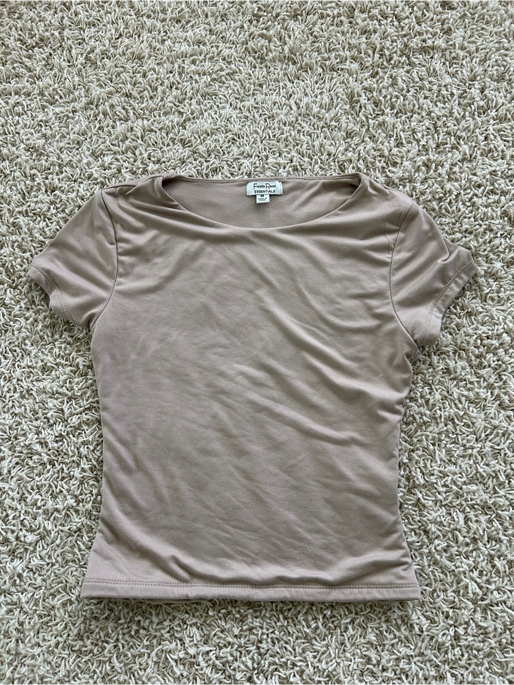 Faded Rose Essentials Juniors Medium Tan T-Shirt